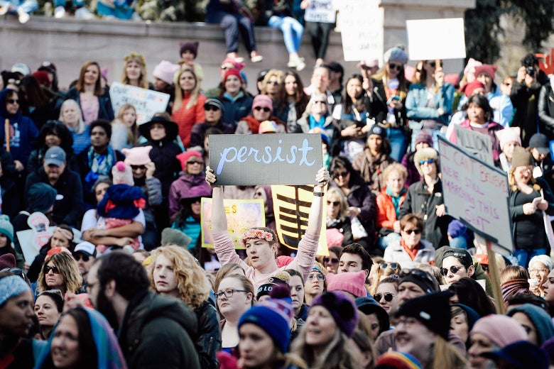 Thousands of marchers in Denver, Colorado.